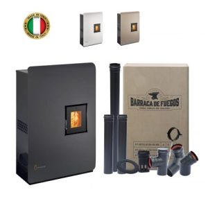 Estufa a Pellet Termovana Italiana Pasillo Wave 8 kw + kit pared obsequio
