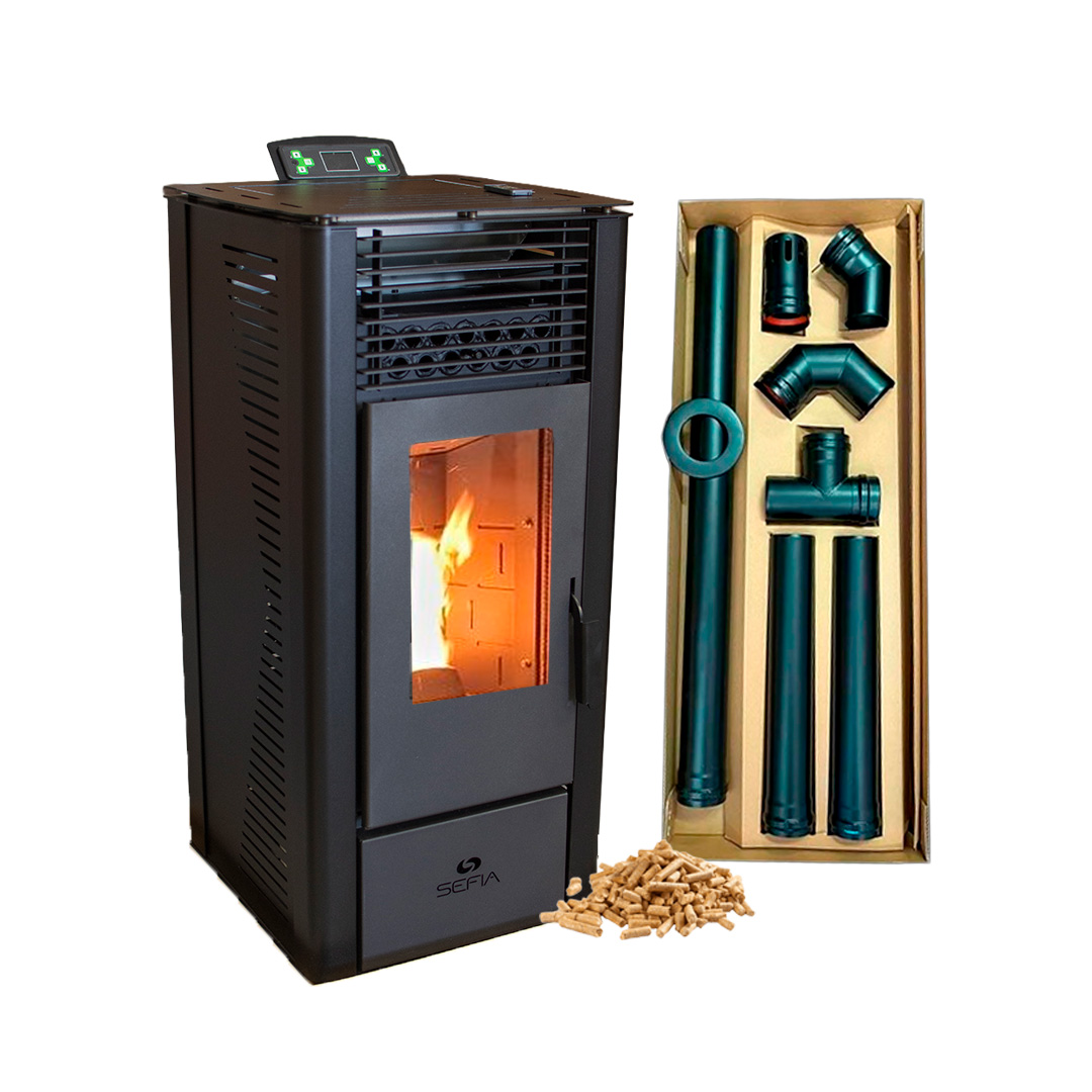 PROMO Calefactor A Pellet 11kw 110m2 + Kit pared y wifi