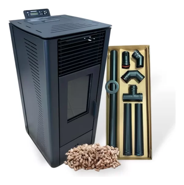 Calefactor A Pellet 11kw 110m2 + Kit De Caños pared
