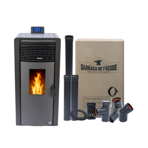 Estufa Pellets JULIA 12KW + kit Pared+ aspiradora de obsequio