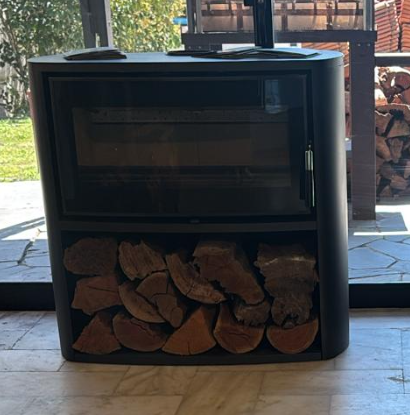 CALEFACTOR APAISADO ALTA GAMA CURVA 90 CON LEÑERO - Image 3