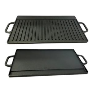 PLANCHA BIFERA DOBLE FAZ ,LISA Y GRILLADA- HIERRO FUNDIDO 50x23cm