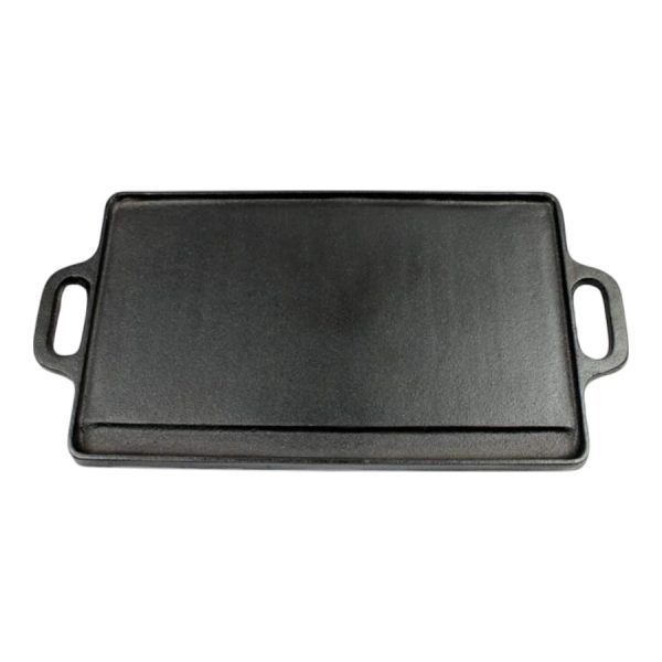 PLANCHA BIFERA DOBLE FAZ ,LISA Y GRILLADA- HIERRO FUNDIDO 50x23cm - Image 2