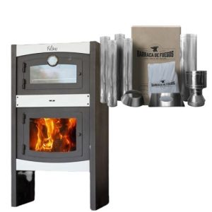 PROMO CALEFACTOR ÑUKE CORAL CON HORNO INCLUYE KIT 1 PLANTA TECHO