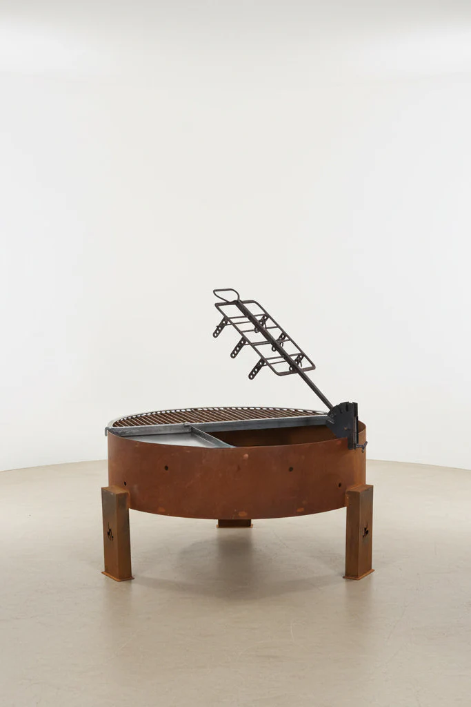 FOGON AQUILES 100 CM - ACERO CORTEN CON PARRILLA Y CRUZ - Imagen 9