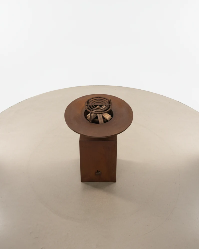 FOGON CRONOS 90 CM - ACERO CORTEN CON LEÑERO - Imagen 4