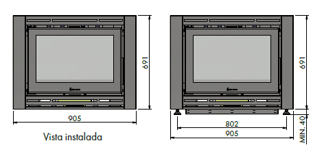 INSERTABLE PRAGA 885 DOBLE FRENTE CON TURBINA 780 M3 - Imagen 6