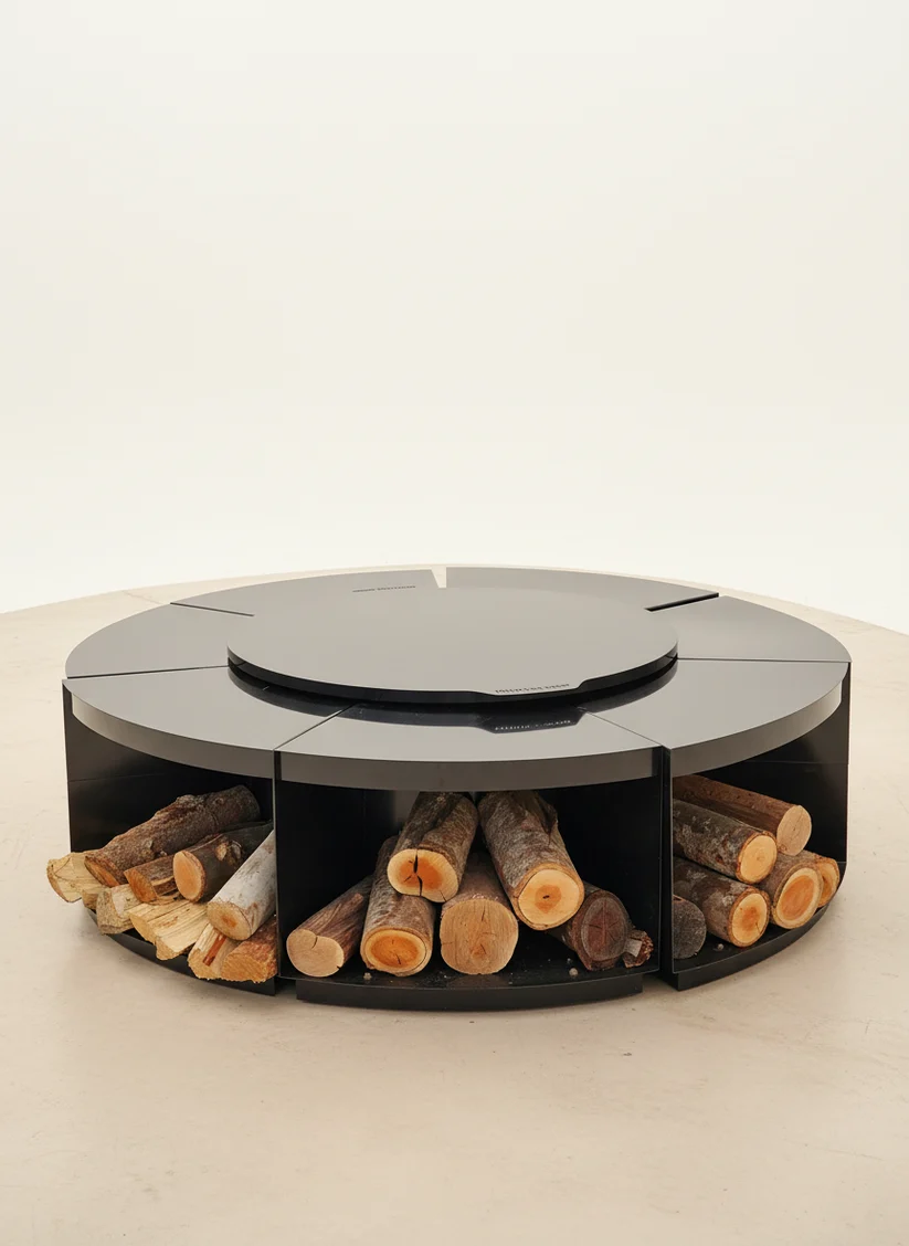 Fogón Thor + Banquitos leñeros negro o acero corten - Imagen 3