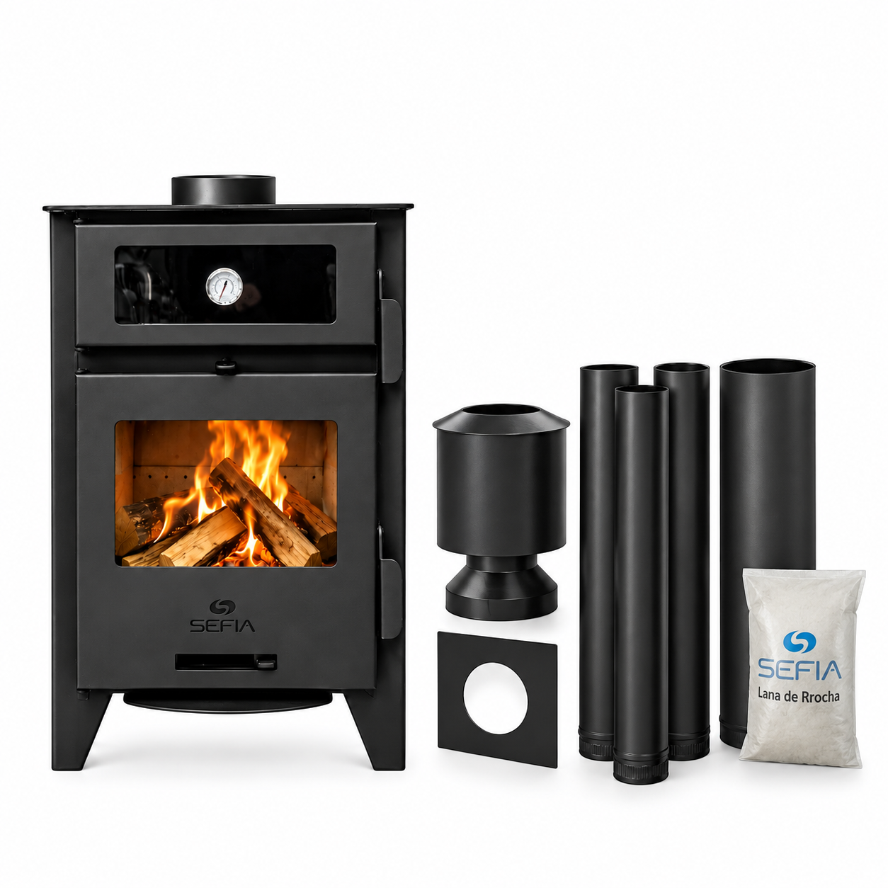 CALEFACTOR CON HORNO ZARAGOZA 90 M2- INCLUYE KIT TECHO