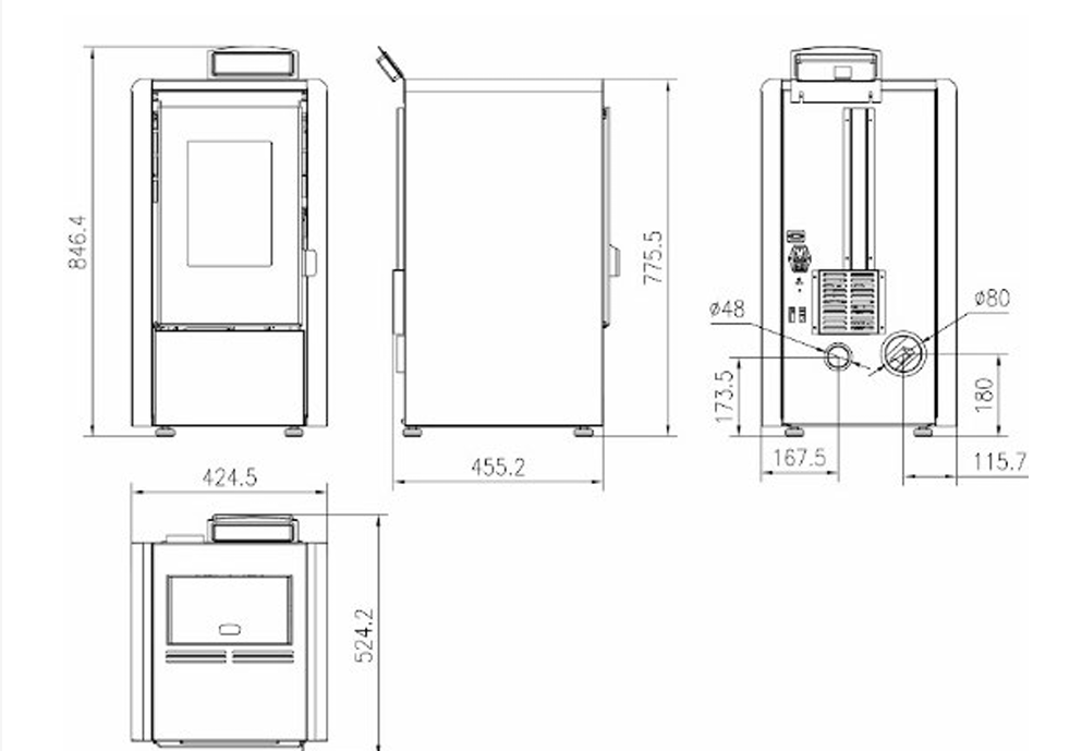 6 KW Estufa a Pellet Magna Eva - incluye Kit pared y Wi-fi - Imagen 2