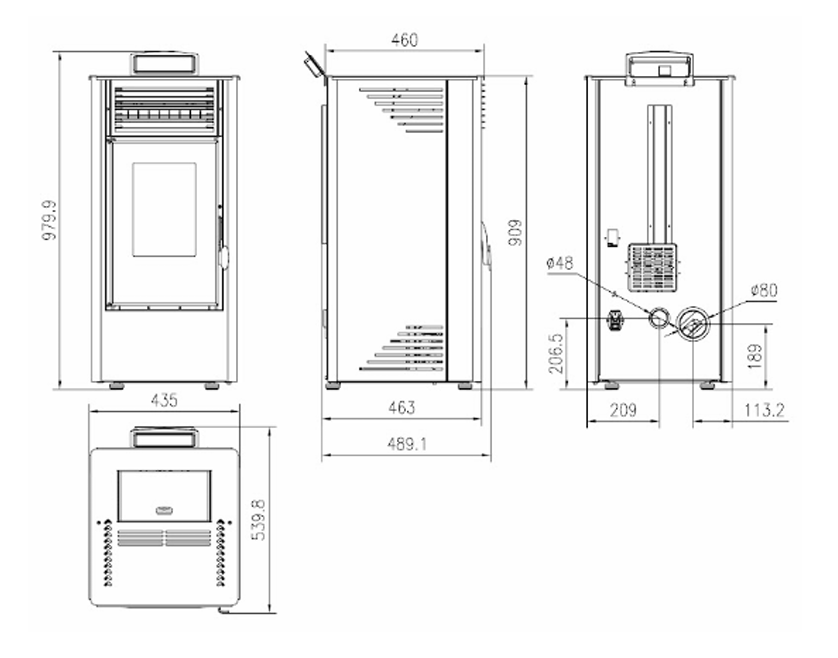 8kw KW Estufa a Pellet Magna Aria - incluye Kit pared y Wi-fi - Imagen 3
