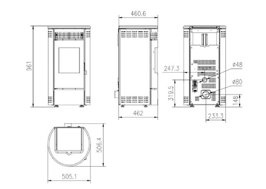 9 KW Estufa a Pellet Magna DUNA - incluye Kit pared y Wi-fi - Imagen 2