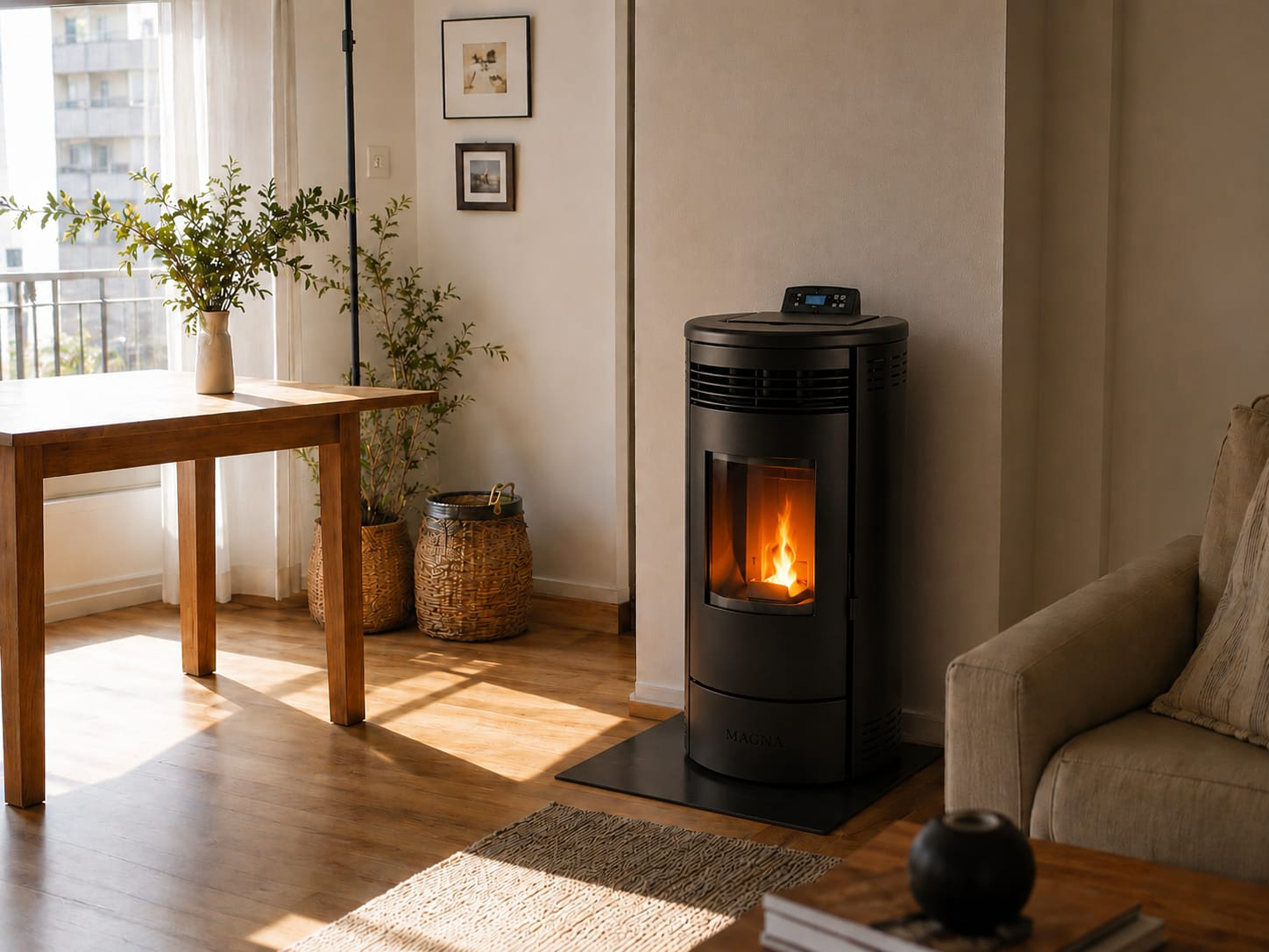 9 KW Estufa a Pellet Magna DUNA - incluye Kit pared y Wi-fi - Imagen 3